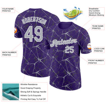 Загрузить изображение в средство просмотра галереи, Custom Purple Gray-White Abstract Network Crackle Performance T-Shirt