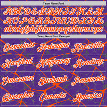 Laden Sie das Bild in den Galerie-Viewer, Custom Purple Orange Gray-White Abstract Network Crackle Performance T-Shirt