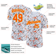 Загрузить изображение в средство просмотра галереи, Custom White Orange Gray-Yellow Abstract Network Crackle Performance T-Shirt