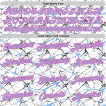 Charger l'image dans la galerie, Custom White Light Blue Gray-Pink Abstract Network Crackle Performance T-Shirt