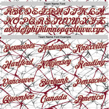 Загрузить изображение в средство просмотра галереи, Custom White Crimson Gray-City Cream Abstract Network Crackle Performance T-Shirt