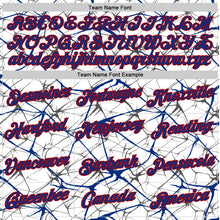 Charger l'image dans la galerie, Custom White Royal Gray-Red Abstract Network Crackle Performance T-Shirt