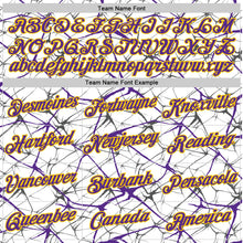 Charger l'image dans la galerie, Custom White Purple Gray-Yellow Abstract Network Crackle Performance T-Shirt