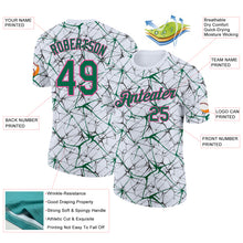 Load image into Gallery viewer, Custom White Kelly Green Gray-Pink Abstract Network Crackle Performance T-Shirt