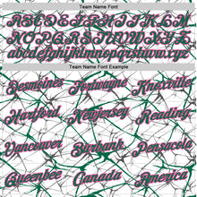 Load image into Gallery viewer, Custom White Kelly Green Gray-Pink Abstract Network Crackle Performance T-Shirt