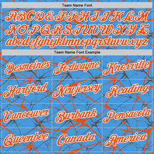 Load image into Gallery viewer, Custom Powder Blue Orange Gray-White Abstract Network Crackle Performance T-Shirt