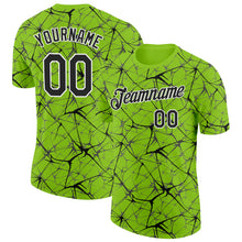 Charger l'image dans la galerie, Custom Neon Green Black Gray-White Abstract Network Crackle Performance T-Shirt