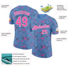 Laden Sie das Bild in den Galerie-Viewer, Custom Light Blue Pink Gray-White Abstract Network Crackle Performance T-Shirt