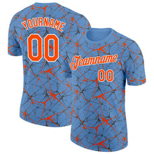 Charger l'image dans la galerie, Custom Light Blue Orange Gray-White Abstract Network Crackle Performance T-Shirt