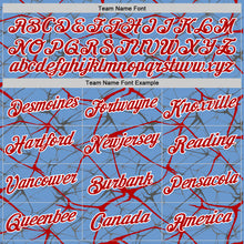 Laden Sie das Bild in den Galerie-Viewer, Custom Light Blue Red Gray-White Abstract Network Crackle Performance T-Shirt