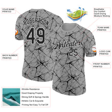 Load image into Gallery viewer, Custom Gray Black-White Abstract Network Crackle Performance T-Shirt