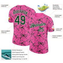 Load image into Gallery viewer, Custom Pink Green Gray-White Abstract Network Crackle Performance T-Shirt