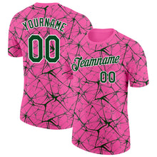 Load image into Gallery viewer, Custom Pink Green Gray-White Abstract Network Crackle Performance T-Shirt