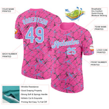 Загрузить изображение в средство просмотра галереи, Custom Pink Light Blue Gray-White Abstract Network Crackle Performance T-Shirt