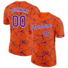 Charger l'image dans la galerie, Custom Orange Purple Gray-White Abstract Network Crackle Performance T-Shirt