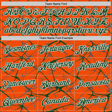 Charger l'image dans la galerie, Custom Orange Green Gray-White Abstract Network Crackle Performance T-Shirt