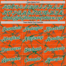 Laden Sie das Bild in den Galerie-Viewer, Custom Orange Kelly Green Gray-White Abstract Network Crackle Performance T-Shirt