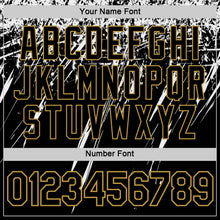 Load image into Gallery viewer, Custom Black White-Old Gold Distressed Scratch Brush Stroke Performance T-Shirt
