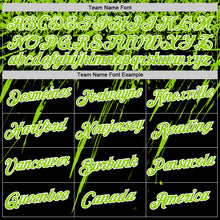 Charger l'image dans la galerie, Custom Black Neon Green-White Distressed Scratch Brush Stroke Performance T-Shirt