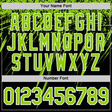 Charger l'image dans la galerie, Custom Black Neon Green-White Distressed Scratch Brush Stroke Performance T-Shirt