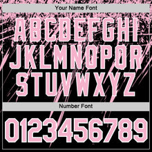 Load image into Gallery viewer, Custom Black Light Pink-White Distressed Scratch Brush Stroke Performance T-Shirt