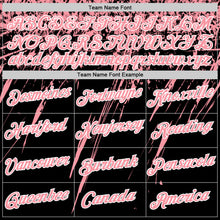 Laden Sie das Bild in den Galerie-Viewer, Custom Black Medium Pink-White Distressed Scratch Brush Stroke Performance T-Shirt