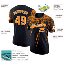 Load image into Gallery viewer, Custom Black Bay Orange-White Distressed Scratch Brush Stroke Performance T-Shirt