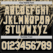 Загрузить изображение в средство просмотра галереи, Custom Black Vegas Gold-White Distressed Scratch Brush Stroke Performance T-Shirt