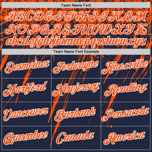 Load image into Gallery viewer, Custom Navy Orange-White Distressed Scratch Brush Stroke Performance T-Shirt