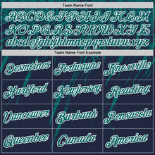 Charger l'image dans la galerie, Custom Navy Teal-White Distressed Scratch Brush Stroke Performance T-Shirt