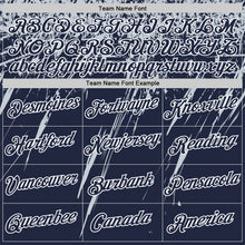 Load image into Gallery viewer, Custom Navy Silver-White Distressed Scratch Brush Stroke Performance T-Shirt