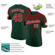 Load image into Gallery viewer, Custom Green Red-White Distressed Scratch Brush Stroke Performance T-Shirt