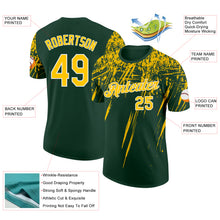 Load image into Gallery viewer, Custom Green Yellow-White Distressed Scratch Brush Stroke Performance T-Shirt