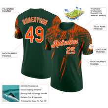Laden Sie das Bild in den Galerie-Viewer, Custom Green Orange-White Distressed Scratch Brush Stroke Performance T-Shirt