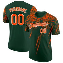 Laden Sie das Bild in den Galerie-Viewer, Custom Green Orange-White Distressed Scratch Brush Stroke Performance T-Shirt