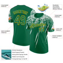 Charger l'image dans la galerie, Custom Kelly Green White-Yellow Distressed Scratch Brush Stroke Performance T-Shirt