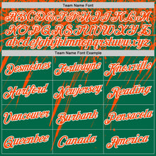 Load image into Gallery viewer, Custom Kelly Green Orange-White Distressed Scratch Brush Stroke Performance T-Shirt