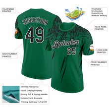 Charger l'image dans la galerie, Custom Kelly Green Black-White Distressed Scratch Brush Stroke Performance T-Shirt