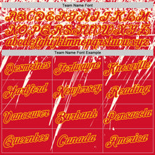 Laden Sie das Bild in den Galerie-Viewer, Custom Red Cream-Yellow Distressed Scratch Brush Stroke Performance T-Shirt