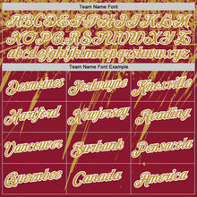 Charger l'image dans la galerie, Custom Crimson Old Gold-White Distressed Scratch Brush Stroke Performance T-Shirt