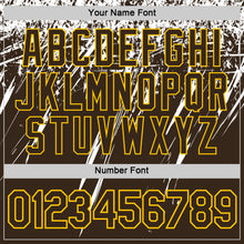 Charger l'image dans la galerie, Custom Brown White-Yellow Distressed Scratch Brush Stroke Performance T-Shirt