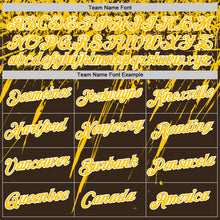 Load image into Gallery viewer, Custom Brown Yellow-White Distressed Scratch Brush Stroke Performance T-Shirt