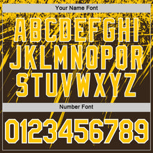 Load image into Gallery viewer, Custom Brown Yellow-White Distressed Scratch Brush Stroke Performance T-Shirt