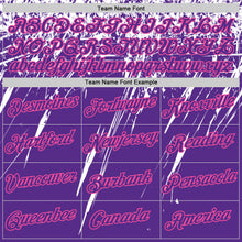 Load image into Gallery viewer, Custom Purple White-Pink Distressed Scratch Brush Stroke Performance T-Shirt