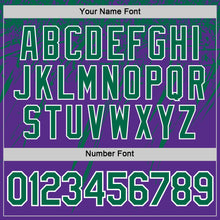 Load image into Gallery viewer, Custom Purple Kelly Green-White Distressed Scratch Brush Stroke Performance T-Shirt