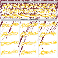 Laden Sie das Bild in den Galerie-Viewer, Custom White Burgundy-Yellow Distressed Scratch Brush Stroke Performance T-Shirt