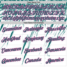 Charger l'image dans la galerie, Custom White Teal-Pink Distressed Scratch Brush Stroke Performance T-Shirt