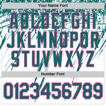 Charger l'image dans la galerie, Custom White Teal-Pink Distressed Scratch Brush Stroke Performance T-Shirt