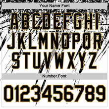 Load image into Gallery viewer, Custom White Black-Old Gold Distressed Scratch Brush Stroke Performance T-Shirt