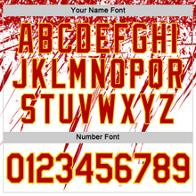Загрузить изображение в средство просмотра галереи, Custom White Red-Yellow Distressed Scratch Brush Stroke Performance T-Shirt